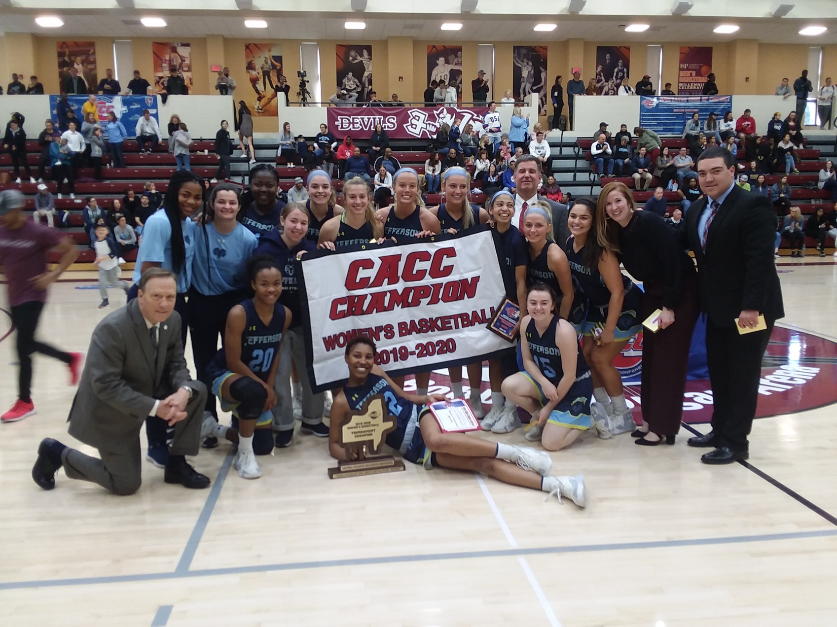TWO IN A ROW: Jefferson Downs HFU for Second-Straight CACC WBB Championship