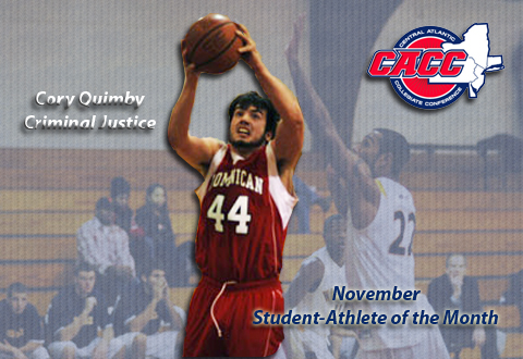 DOMINICAN COLLEGE’S CORY QUIMBY HONORED AS  CACC’S STUDENT-ATHLETE OF THE MONTH FOR NOVEMBER