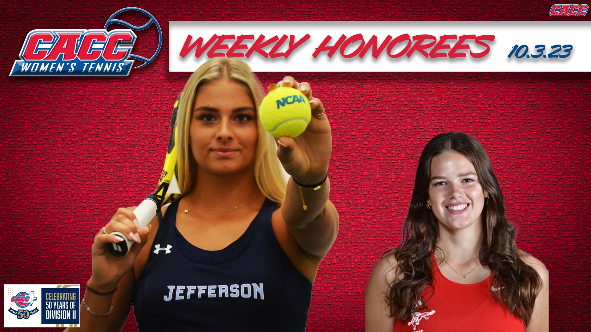 CACC Women's Tennis Weekly Honorees (10-3-23)