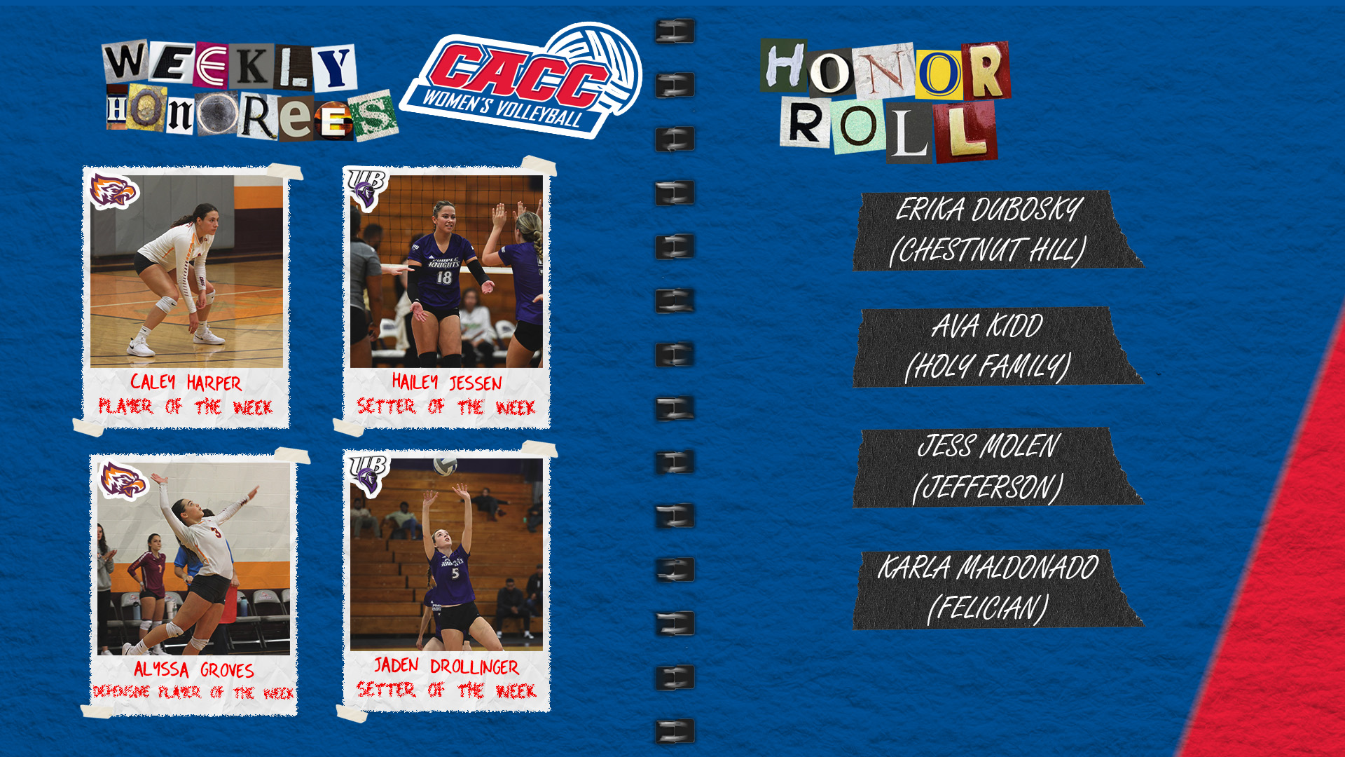 CACC Women's Volleyball Weekly Honorees (11-13-23)